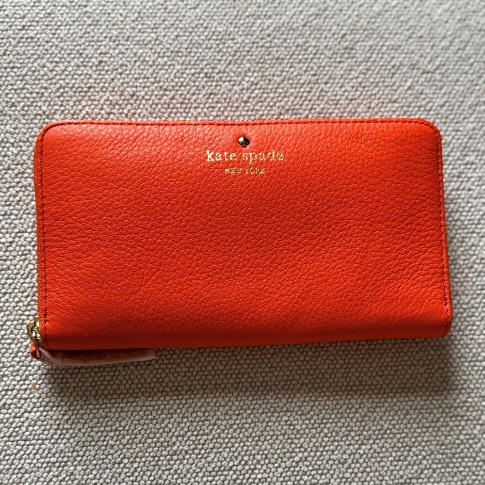 Kate Spade Bold Orange Leather Wallet